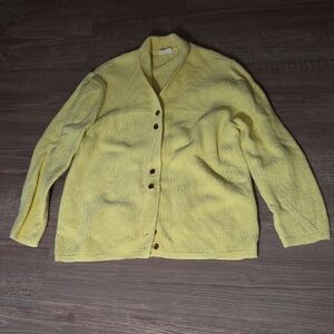 Yellow Poetry Button-Front Cardigan